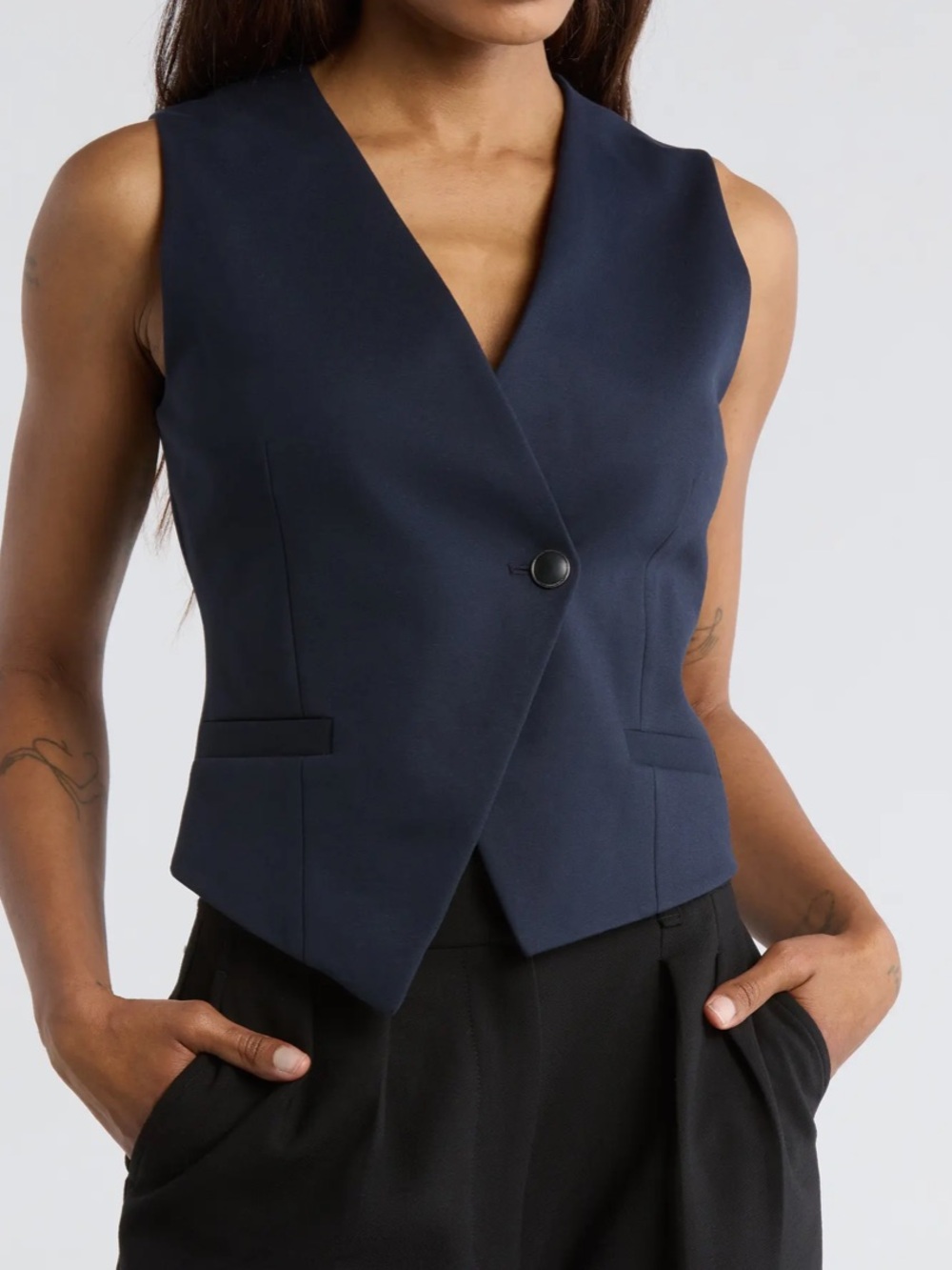 RAG AND BONE VELMA PONTE VEST NAVY - 0